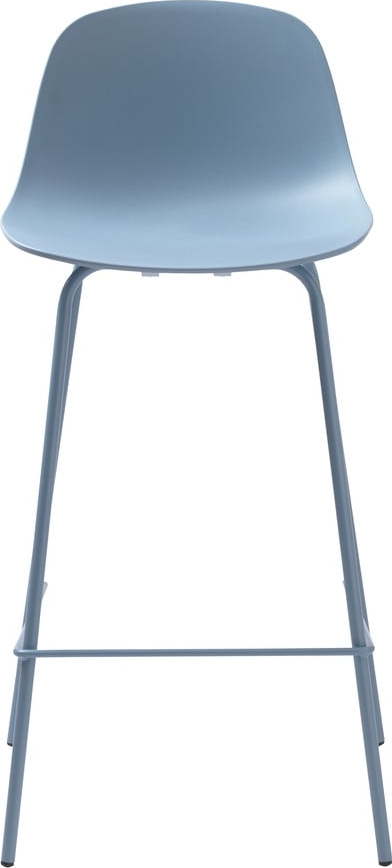Světle modrá plastová barová židle 92
