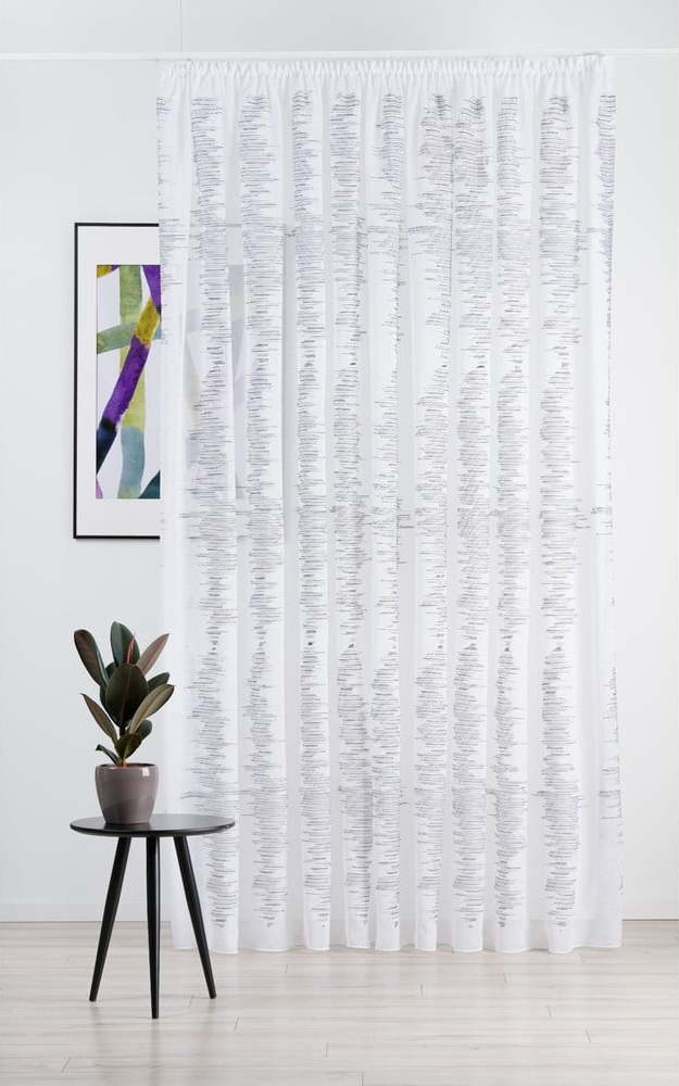 Černobílá záclona 140x245 cm Play – Mendola Fabrics Mendola Fabrics