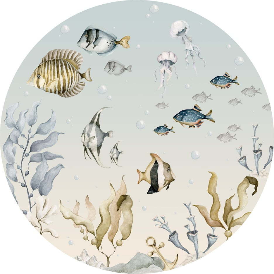 Dětská samolepka na zeď 150x150 cm Sea World in a Circle – Dekornik Dekornik