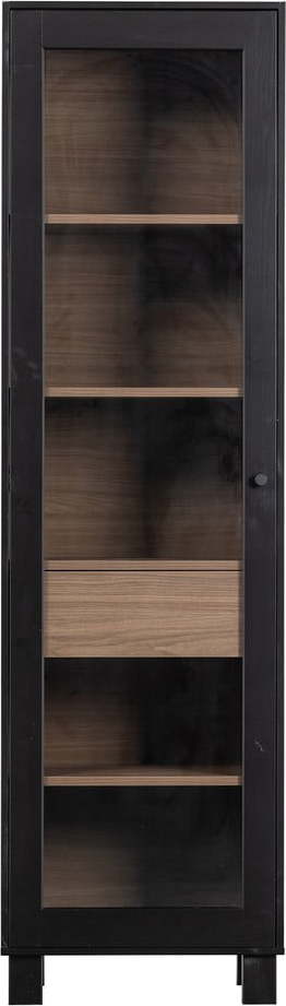 Černá vitrína z borovicového dřeva 57x200 cm Goos – WOOOD WOOOD