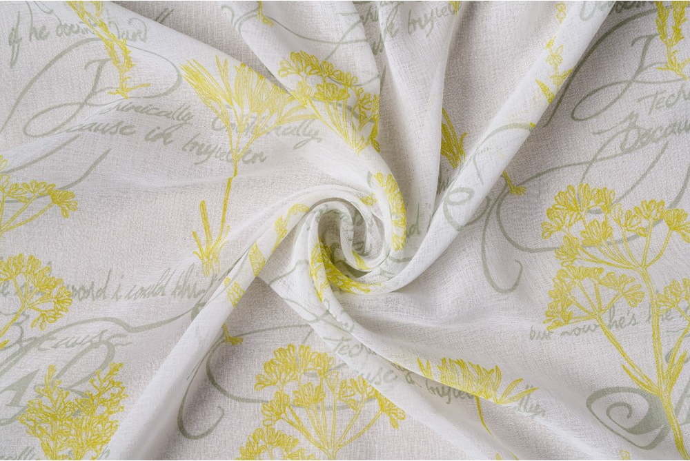 Žluto-bílá záclona 300x260 cm Fairy – Mendola Fabrics Mendola Fabrics