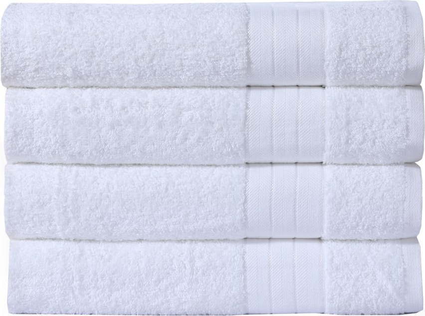 Sada 4 bílých bavlněných ručníků Uni