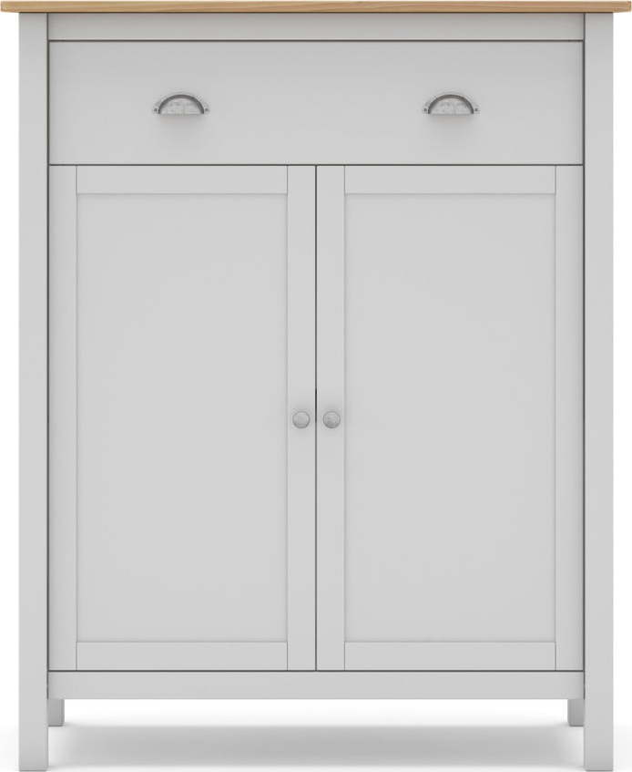 Bílá/přírodní vysoká komoda z borovicového dřeva 90x110 cm Misti – Marckeric Marckeric