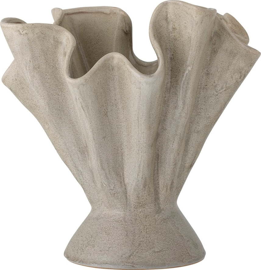 Béžová ručně vyrobená váza z kameniny Plier – Bloomingville Bloomingville