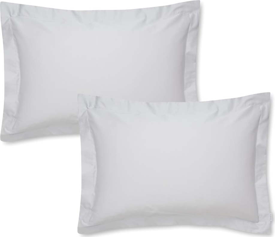 Sada 2 šedých povlaků na polštář z bavlněného saténu Bianca Oxford