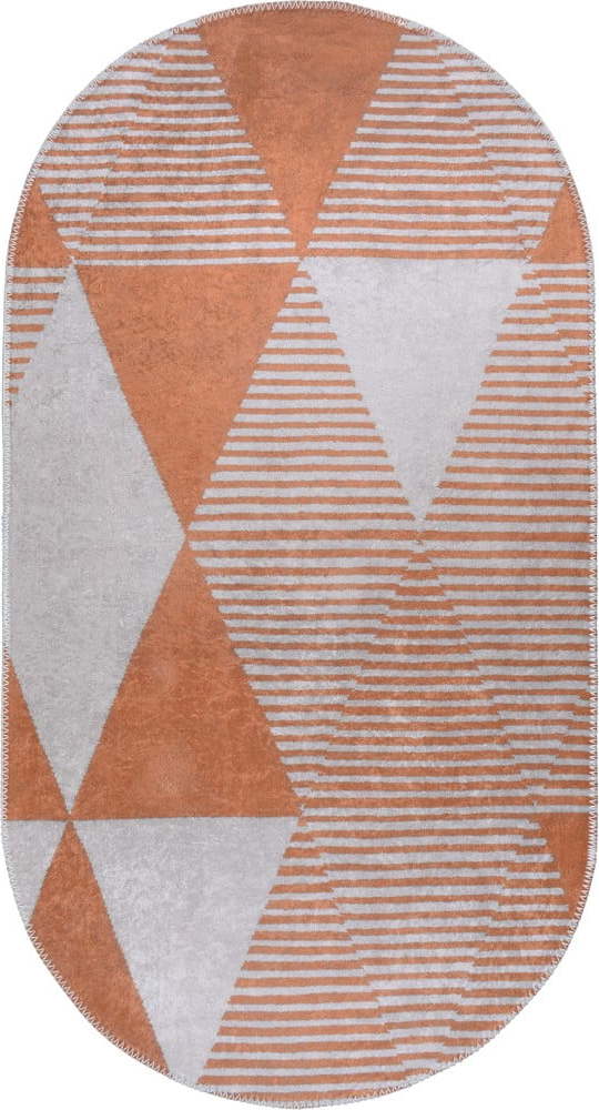 Oranžový pratelný koberec 60x100 cm Oval – Vitaus Vitaus