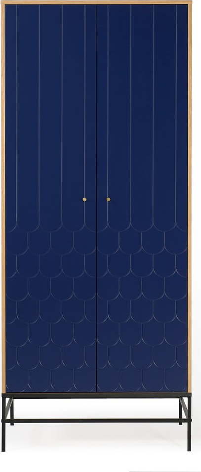 Tmavě modrá šatní skříň 80x190 cm Lia - Woodman Woodman