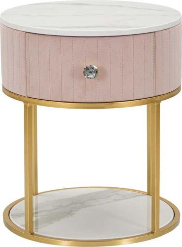 Noční stolek ve světle růžové a zlaté barvě Montpellier – Mauro Ferretti Mauro Ferretti
