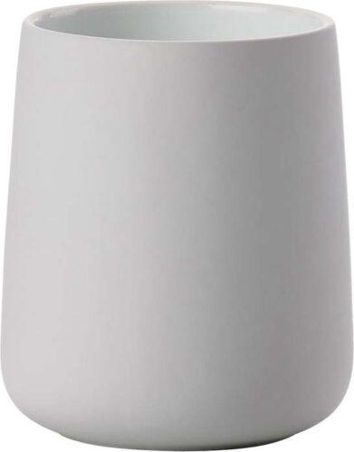 Světle šedý porcelánový kelímek na zubní kartáčky Nova – Zone Zone