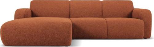 Hnědá rohová pohovka z textilie bouclé (levý roh) Molino – Micadoni Home Micadoni Home