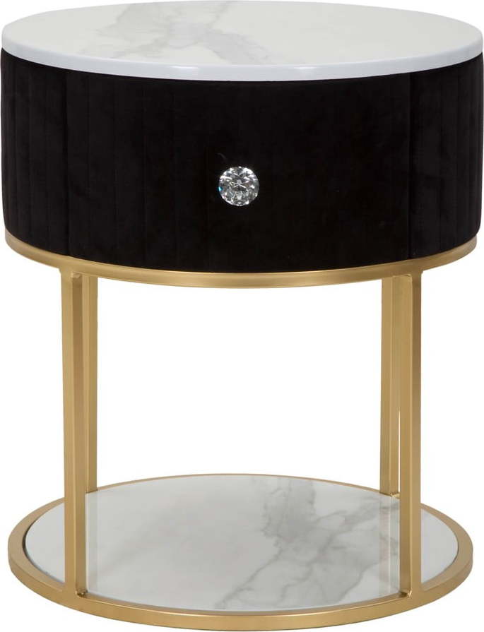 Noční stolek v černo-zlaté barvě Montpellier – Mauro Ferretti Mauro Ferretti