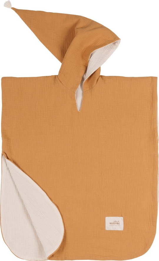 Koňakově hnědé mušelínové dětské pončo velikost S – Malomi Kids Malomi Kids