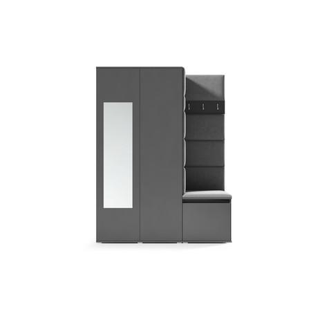 Předsíňová stěna AMI 11 Červená Grafit Se zrcadlem Signal-nabytek