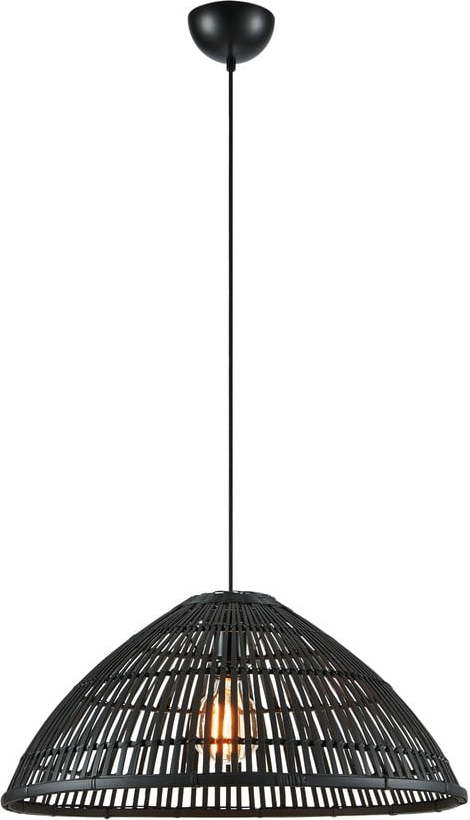 Matně černé závěsné svítidlo s bambusovým stínidlem ø 58 cm Capello – Markslöjd Markslöjd