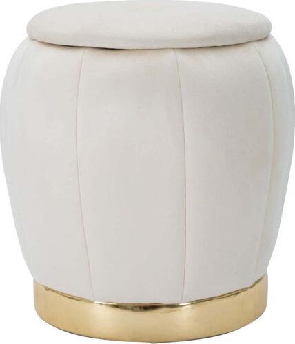 Krémový sametový taburet Paris – Mauro Ferretti Mauro Ferretti