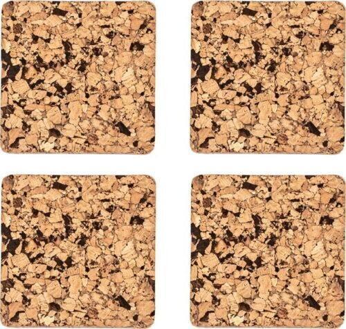 Korkové podtácky v přírodní barvě v sadě 4 ks Querco – ZicZac ZicZac