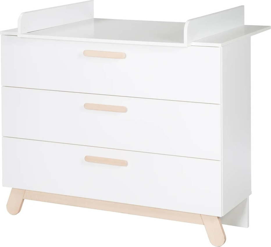 Bílá nízká dětská komoda s přebalovacím pultem 117x103 cm Clara – Roba Roba
