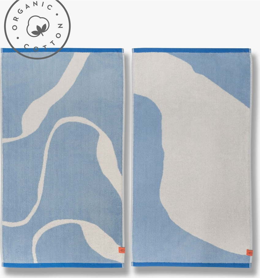 Bílo-modré ručníky v sadě 2 ks z Bio bavlny 50x90 cm Nova Arte – Mette Ditmer Denmark Mette Ditmer Denmark