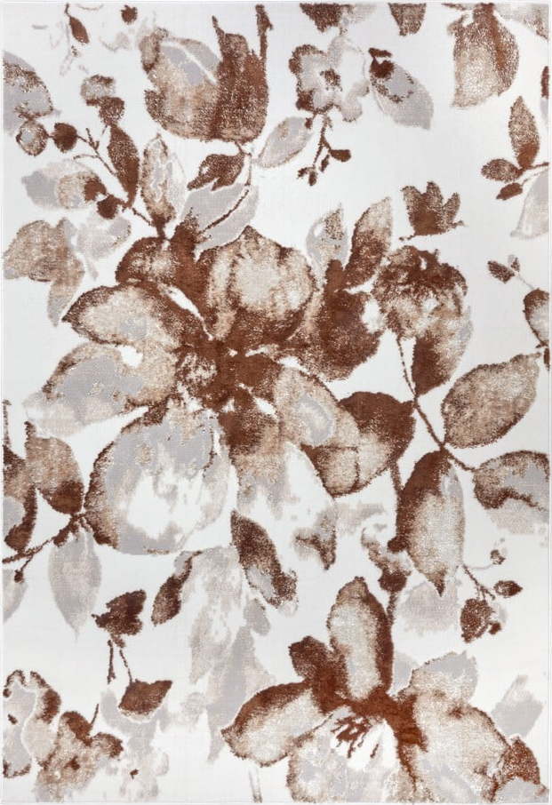 Hnědý koberec 57x90 cm Shine Floral – Hanse Home Hanse Home