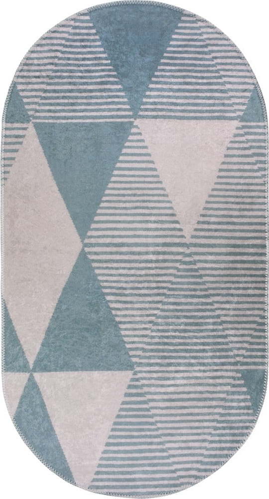Modrý pratelný koberec 60x100 cm Oval – Vitaus Vitaus