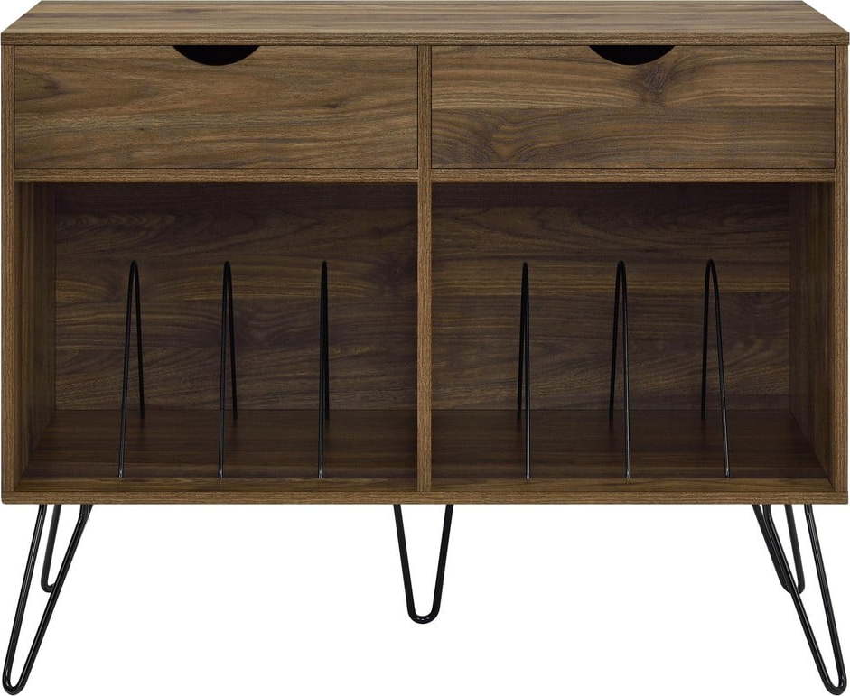 Stojan na gramofonové desky v dekoru ořechu 101x81 cm Concord - Novogratz Novogratz