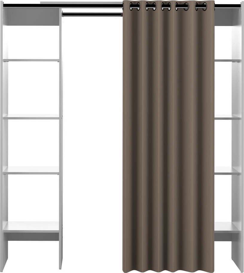 Otevřená šatní skříň ve světle hnědo-bílé barvě 185x182 cm Tom – TemaHome TemaHome
