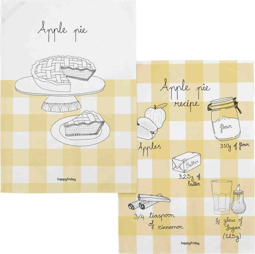 Bavlněné utěrky v sadě 2 ks 50x70 cm Apple pie – Happy Friday Happy Friday