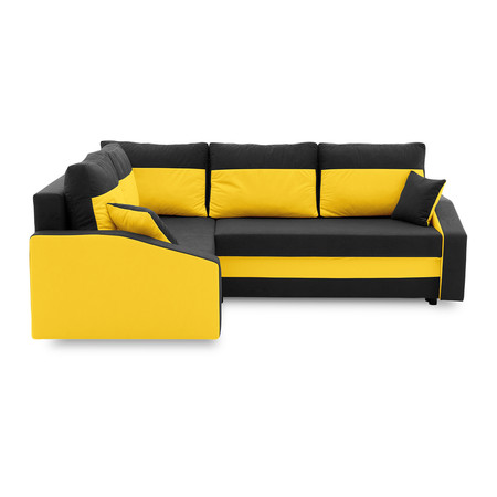 Rohová rozkládací sedací souprava GRANDE PLUS - color mikro Levá Černá + Žlutá SG-nábytek