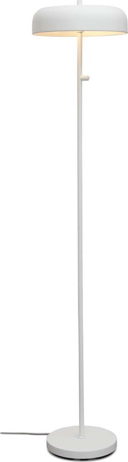 Bílá stojací lampa s kovovým stínidlem (výška 145