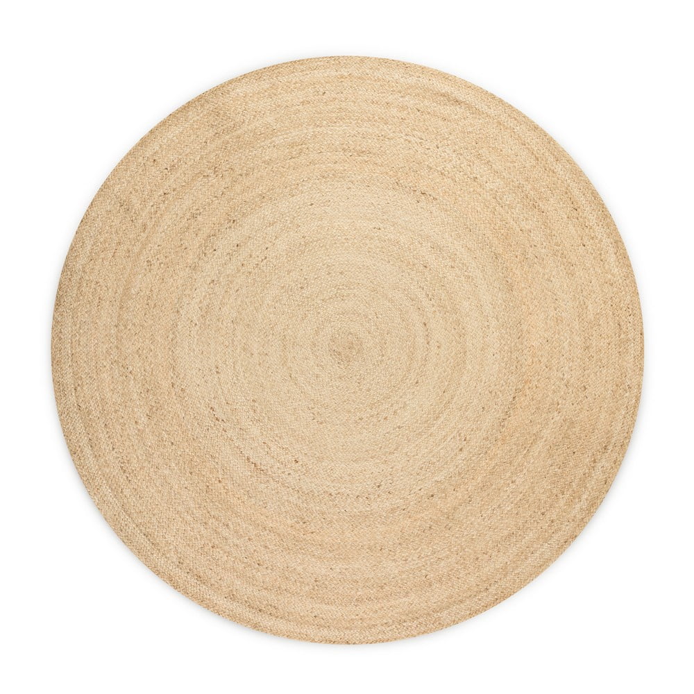 Oboustranný jutový kulatý koberec v přírodní barvě ø 100 cm Braided Ivory – Hanse Home Hanse Home