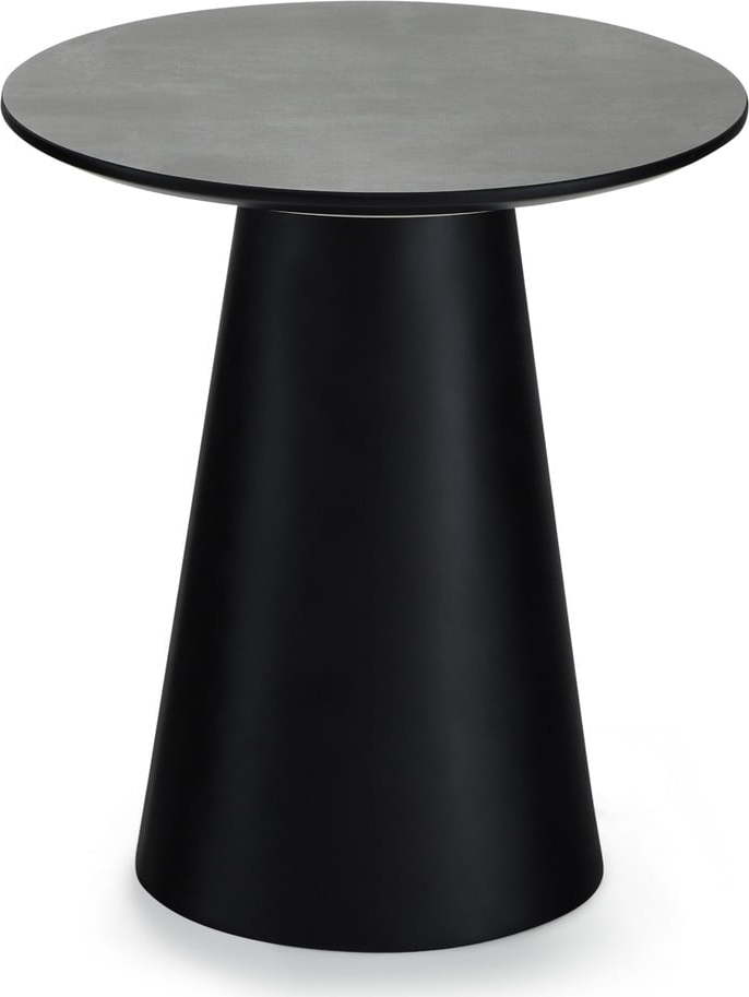 Konferenční stolek v tmavě šedé a černé barvě s deskou v dekoru mramoru ø 45 cm Tango – Furnhouse Furnhouse