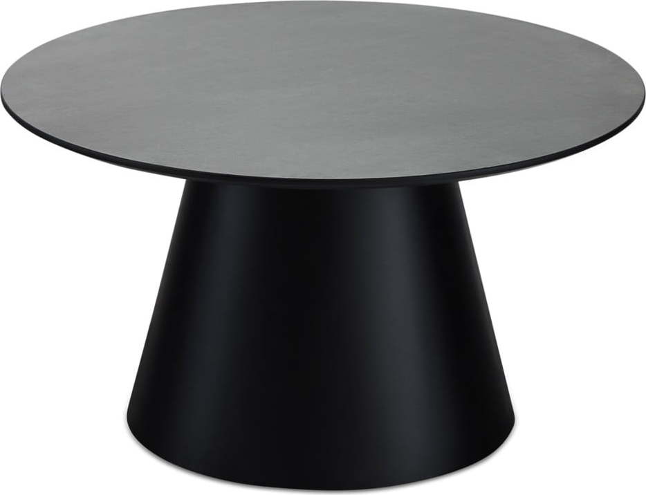 Konferenční stolek v tmavě šedé a černé barvě s deskou v dekoru mramoru ø 80 cm Tango – Furnhouse Furnhouse