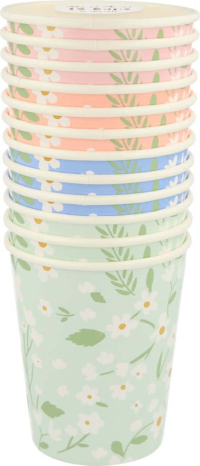 Papírové jednorázové kelímky v sadě 12 ks Ditsy – Meri Meri Meri Meri