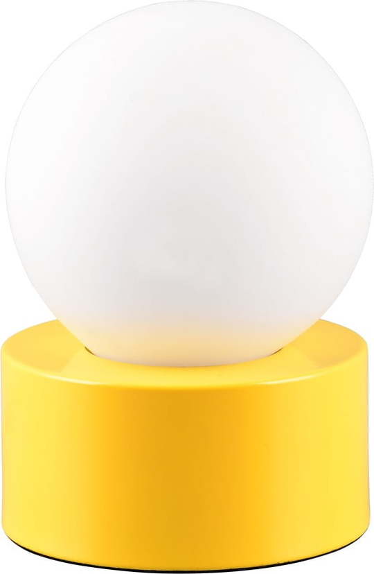 Žlutá stolní lampa se skleněným stínidlem (výška 17 cm) Countess – Trio TRIO