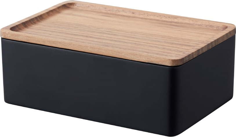 Černý úložný box s víkem 18.5x12.5x7 cm Rin – YAMAZAKI YAMAZAKI