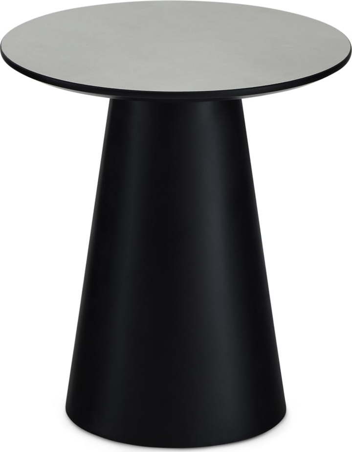 Konferenční stolek ve světle šedé a černé barvě s deskou v dekoru mramoru ø 45 cm Tango – Furnhouse Furnhouse