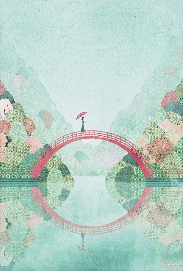 Plakát 30x40 cm Japan Lake - Travelposter Travelposter