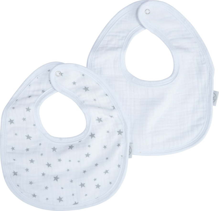 Bílé mušelínové bryndáky v sadě 2 ks – Bébé Douceur Bébé Douceur