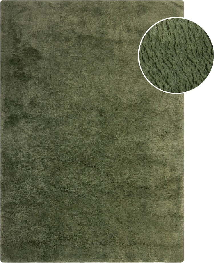 Tmavě zelená syntetická kožešina 160x230 cm Faroe Wool Look Fur – Flair Rugs Flair Rugs
