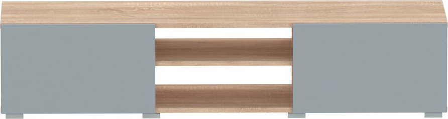 Šedý TV stolek v dekoru dubu 140x31 cm Podium - TemaHome TemaHome