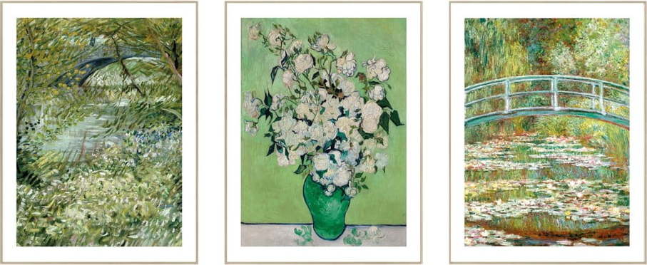 Obrazy v sadě 3 ks - reprodukce 30x40 cm Van Gogh & Monet knor