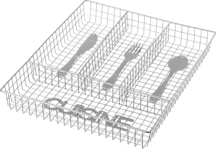Kovový příborník do zásuvky ve stříbrné barvě 26.5 x 32.5 cm - Casa Selección Casa Selección
