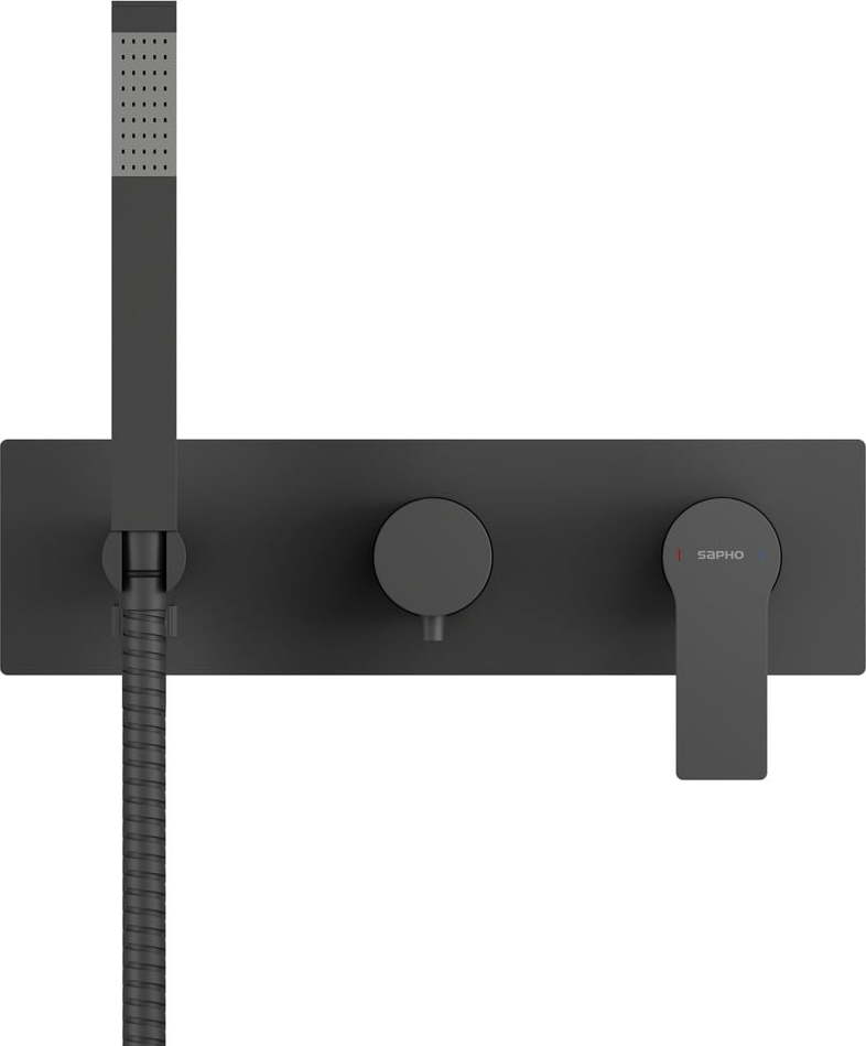 Matně černá podomítková sprchová baterie (2 výstupy) Pax – Sapho Sapho