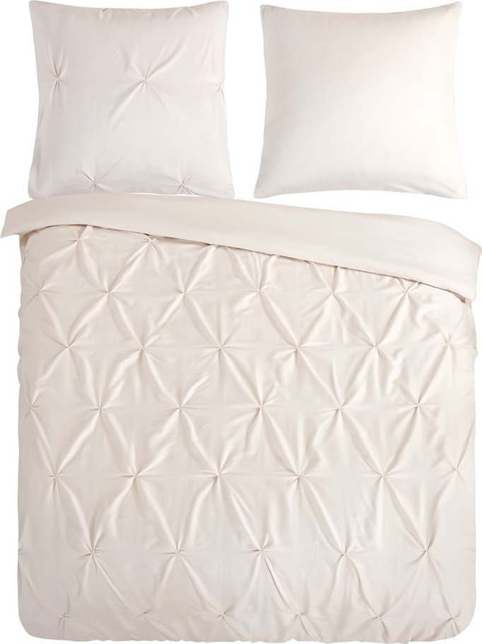 Krémové prodloužené povlečení na dvoulůžko z mikrovlákna 200x220 cm Pure Elegance – Good Morning GOOD MORNING