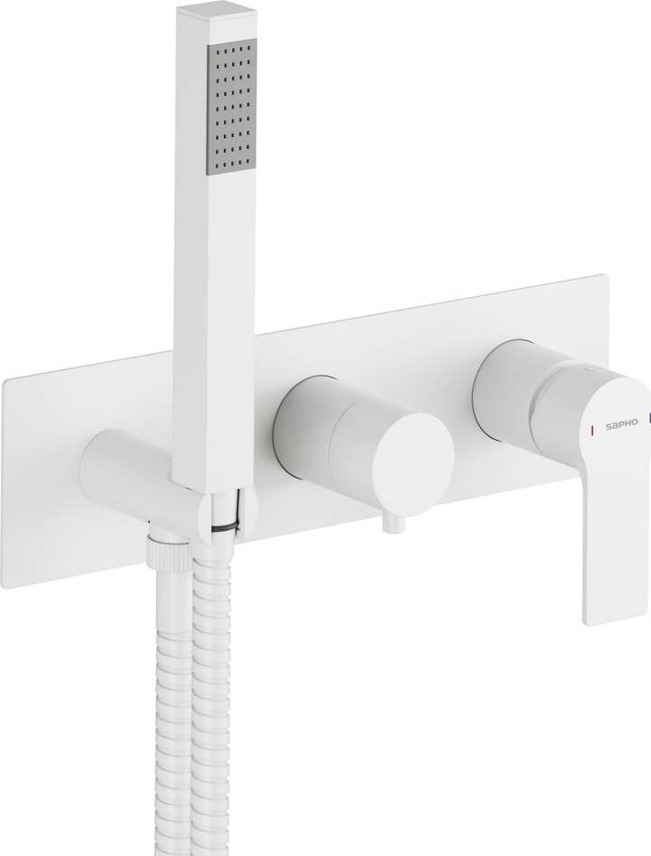 Bílá podomítková sprchová baterie (2 výstupy) Pax – Sapho Sapho