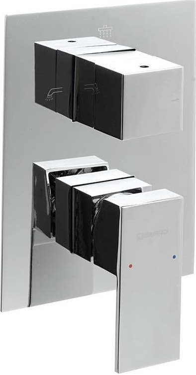 Podomítková sprchová baterie v leskle stříbrné barvě (3 výstupy) Latus – Sapho Sapho