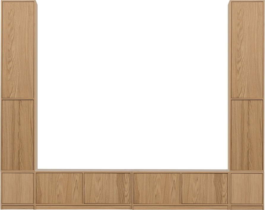 TV sestava v dekoru dubu v přírodní barvě 300x243 cm Modulair – vtwonen vtwonen