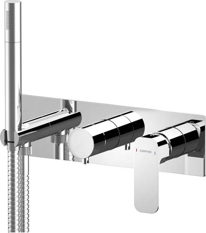Podomítková sprchová baterie v leskle stříbrné barvě (3 výstupy) Spy – Sapho Sapho