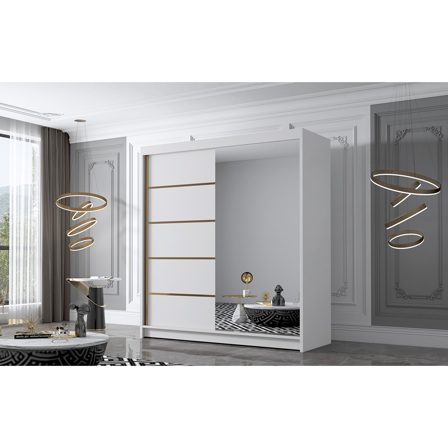 Šatní skříň BALI III 180 cm - bílá ankon