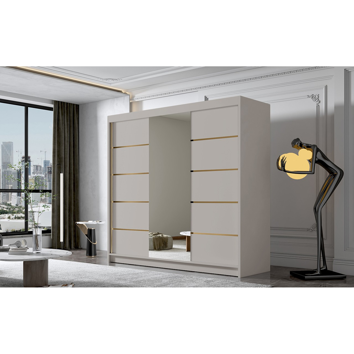 Šatní skříň EVO VI 200 cm - béžová ankon